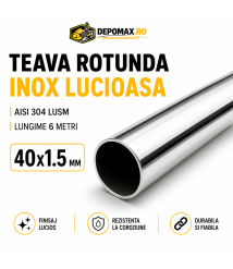 Teava rotunda inox lucios AISI 304 LUSM, 40 x 1.5 mm, 6 metri